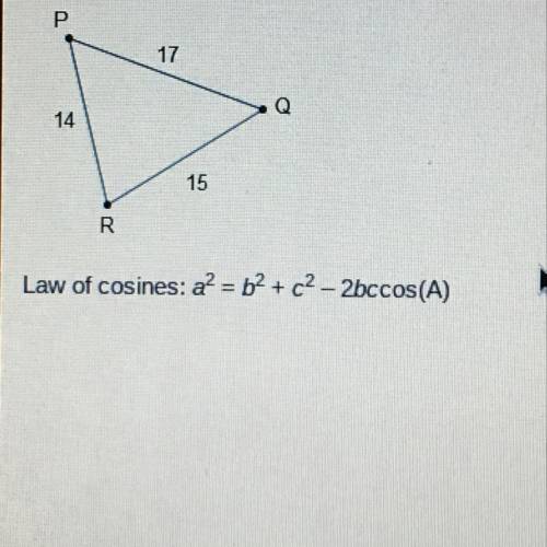 What is the measure of angle P to the nearest whole degree?