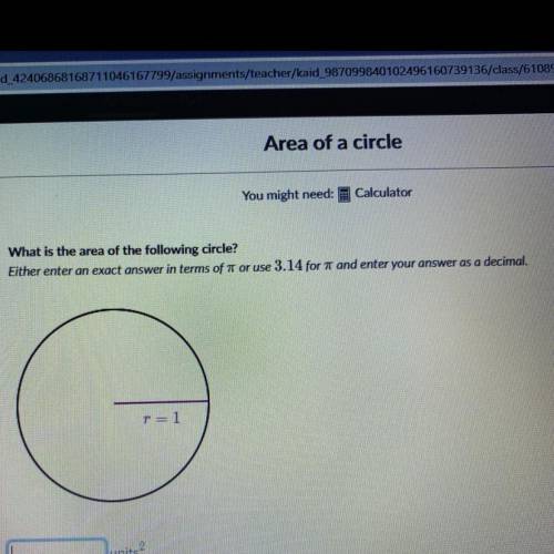 What is the area of the circle ?