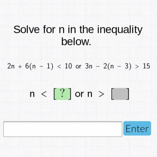 Solve for n in the inequality below