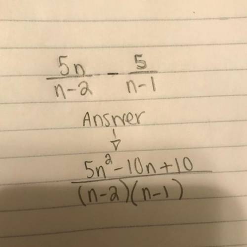 How to add/subtract with polynomial denominators?  He gave us the answer but I don’t know how to sol