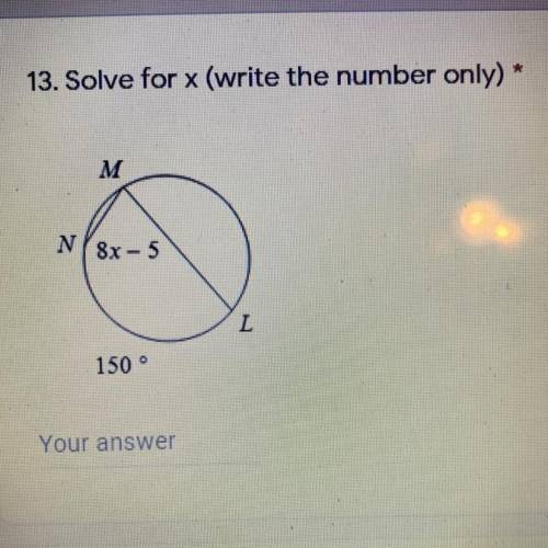 Solve for X please (write the number only)