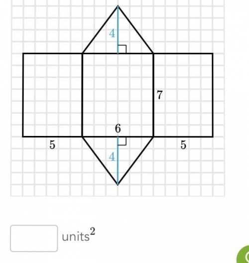 Find the surface area of the triangular prism (above) using its net (below