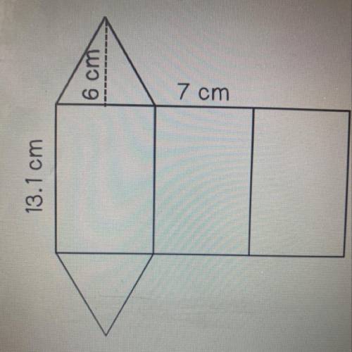 What is the total surface area of the figure below? NEEDS DONE ASAP