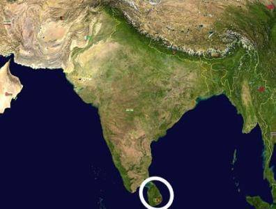 Which nation is circled on the map above? A. India B. Pakistan C. Sri Lanka D. Bangladesh