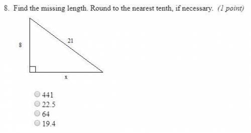 Finding the missing length of the triangle (by rounding to the nearest tenth?)