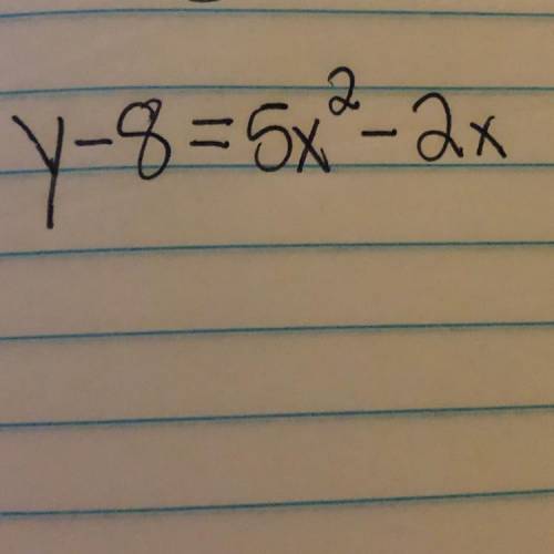 Need to know this quadratic in standard form
