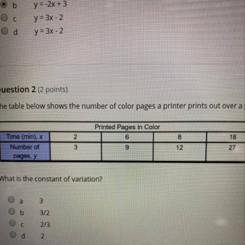 The table below shows the number of color pages a printer prints out over a period of time  What is