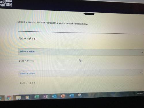 Select the ordered pair that represents a solution to each function below.