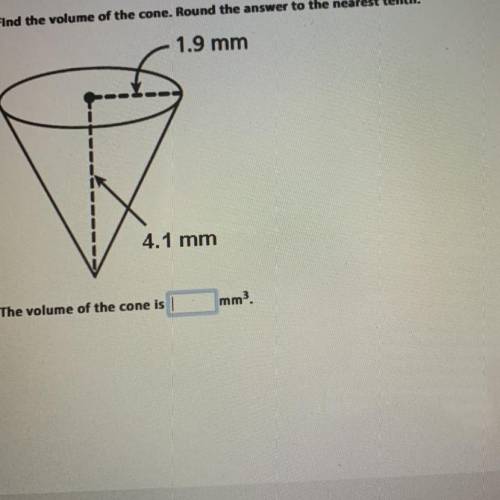 FIND THE VOLUME OF THE CONE!