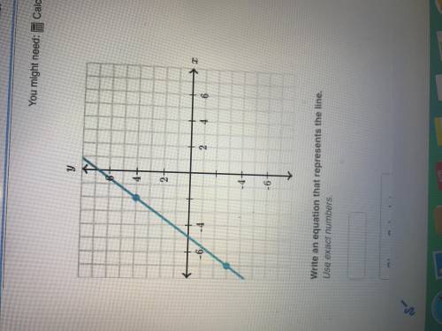 Write an equation that represents the line . Use exact numbers.