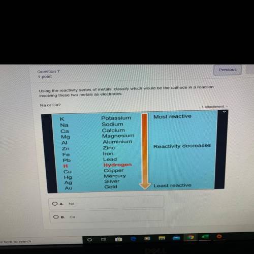 Using the reactivity series of metals, classify which would be the cathode in a reaction involving t