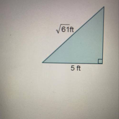 Consider the right triangle with giving measures what is the length of the missing leg 6FT 7FT The d