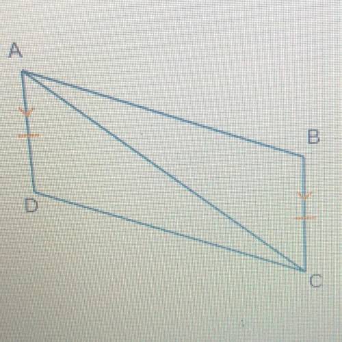 Given: AD = BC and AD || BC Prove: ABCD is a parallelogram. Angles Segments Trahgles Statements Reas