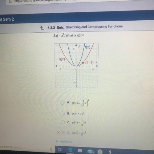 F(x) = x^2. What is g(x)?