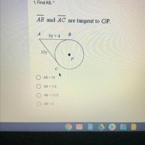 AB=10 AB=1/2 AB=11/2 AB=2