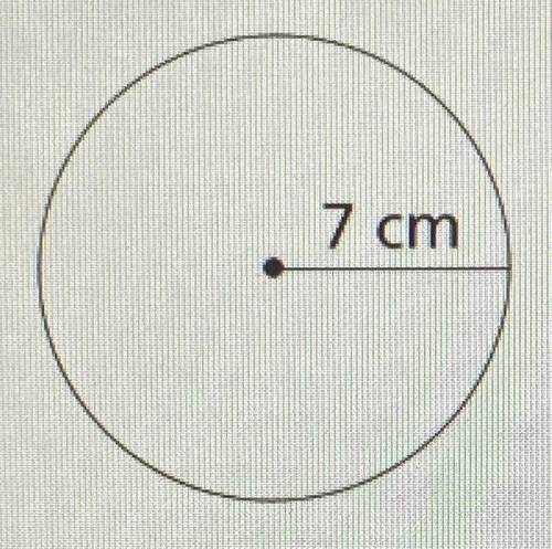 What is the area of the circle? Use 3.14 for π. Round to the nearest hundredth.  A) 15.39 cm2 B) 43.