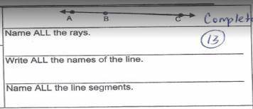 I need the name of all the rays, all the names of the lines, and all the names of the line segments.