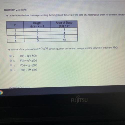 The volume of the prism when X = 3 is 36. Which equation can be used to represent the volume of the