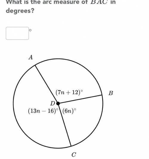 What is the arc measure of BAC in degrees