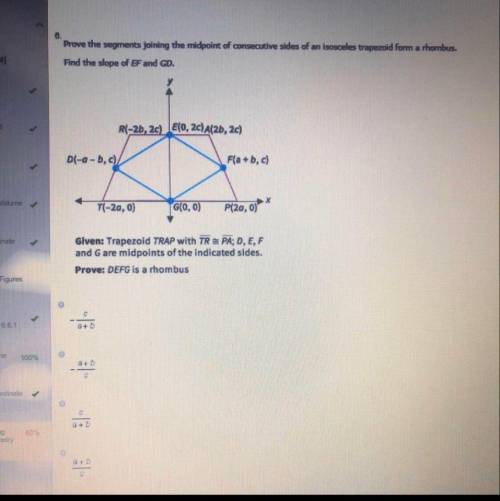 PLEASE HELP I FAILED THIS SO MANY TIMES Prove the segments joining the midpoint of consecutive sides