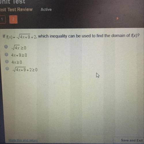 Which inequality can be used to find the domain of f(x)?