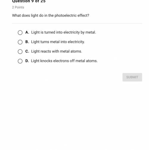 What does light do in the photoelectric effect?