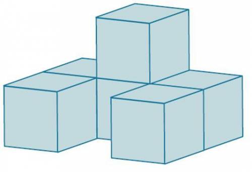 2. Six cubes are glued together to form the solid shown in the diagram. If the edges of each cube me