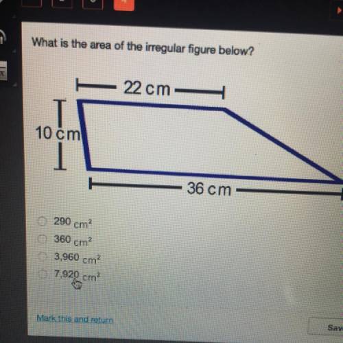 What is the are of three irregular figure below