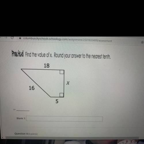 What is the value of x rounded to the nearest tenth?