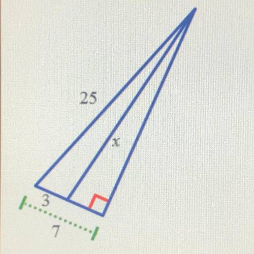 Find the unknown side length, x. Write your answer in simplest radical form. A. 24 B. 4 √ 37 C. 2 √