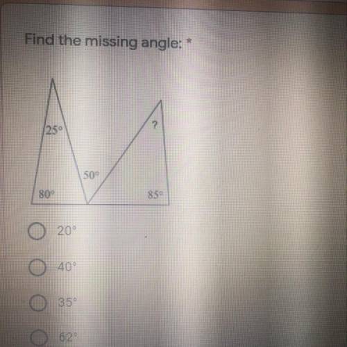Find the missing angle: