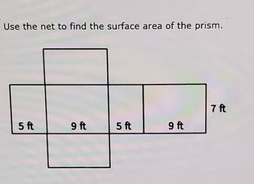 Use the net to find the surface area of the prism.
