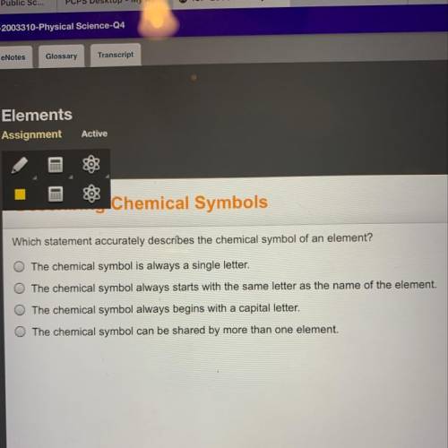 Which statement accurately describes the chemical symbol of an element?