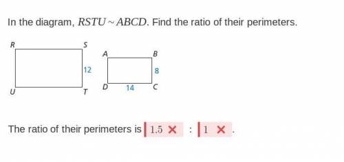 Plz, help I don't know what I'm doing wrong. In the diagram, RSTU, and ABCD. Find the ratio of their