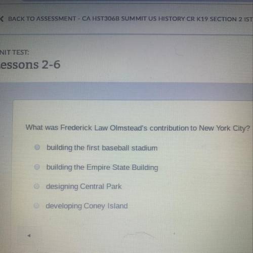 What was Frederick law olmstead’s contribution to New York City, multiple choice
