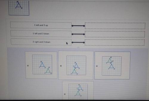 Math the translation with correct graph for Triangle RST.1 left and 3 upI left and 3 down3 night and
