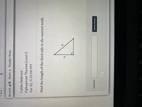 Find the length of the third side to the nearest 10th