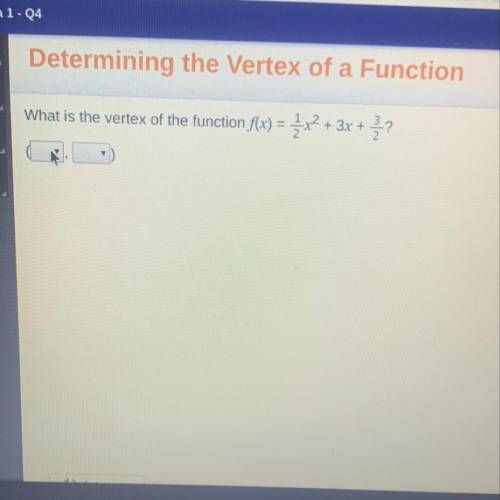What is the vertex of the function f(x) = 12 + 3x + ?