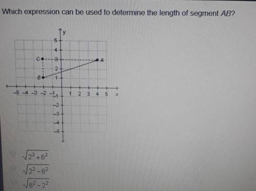 Which expression can be used to determine the length of segment AB?