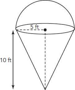 A composite figure is shown. Which statements about the figure are true? Use 3.14 for  π π . Select