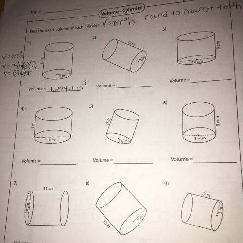 What’s the volume? For questions 2 through 9