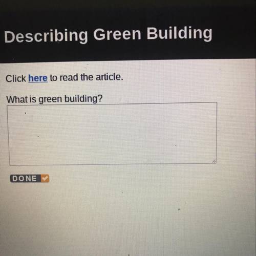 Click here to read the article. What is green building?