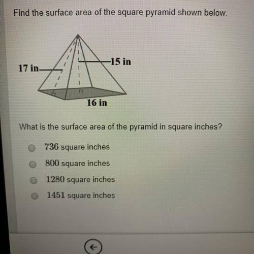 What is the surface area of the pyramid in square inches?