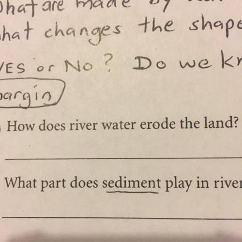 How does river water erode the land