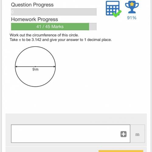 Work out the circumference of this circle.Take pi to be 3.142 and give your answer to 1 decimal plac