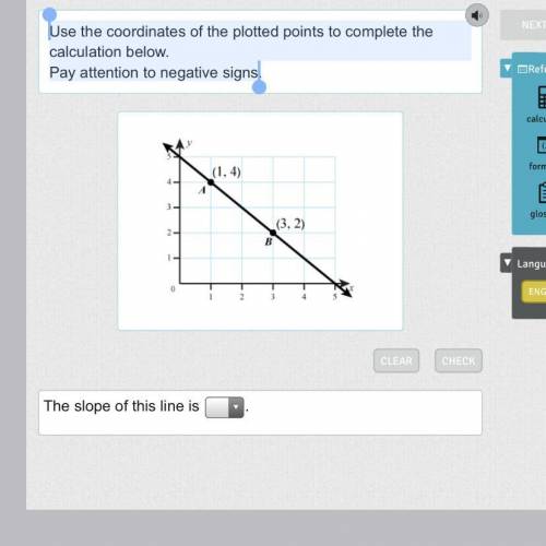 Use the coordinates of the plotted points to complete the calculation below.  Pay attention to negat