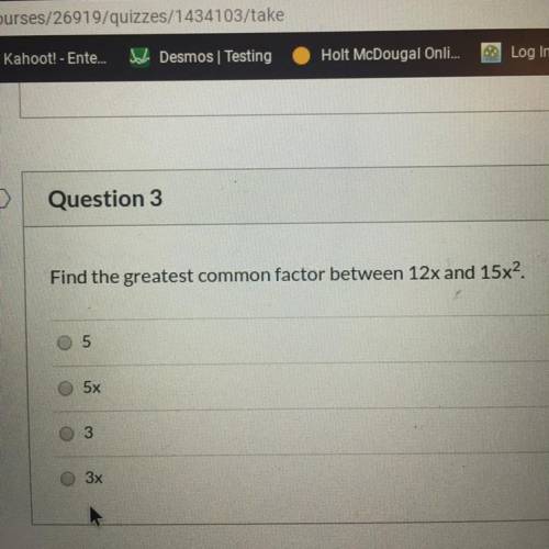 What’s the greatest common factor between 12x and 15x