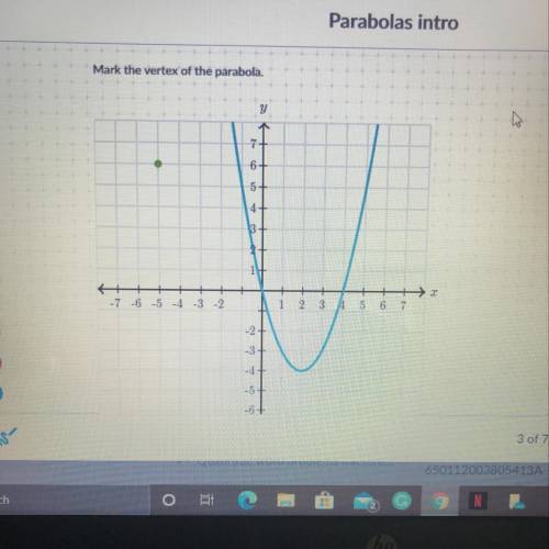 Mark the vertex of the parabola.