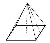 The base of the square pyramid shown has an area of 576 square units. If the slant height of the pyr