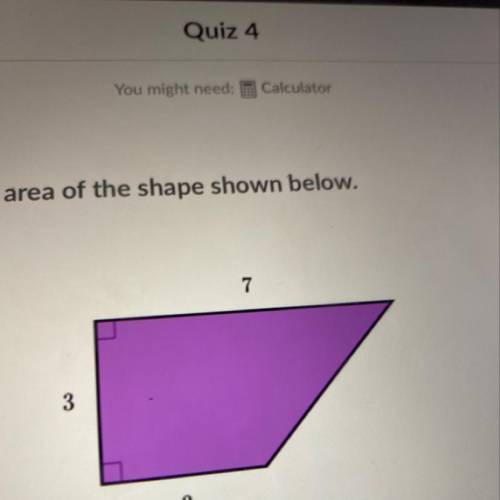 Find the area of the shape below someone helppppp